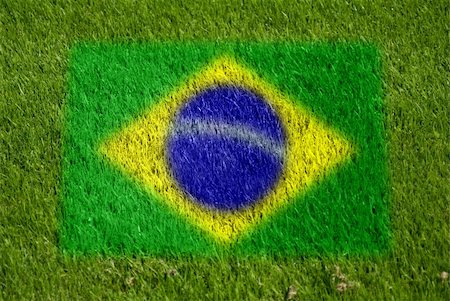 simsearch:400-05278443,k - flag of brazil on grass with spray Fotografie stock - Microstock e Abbonamento, Codice: 400-05278418