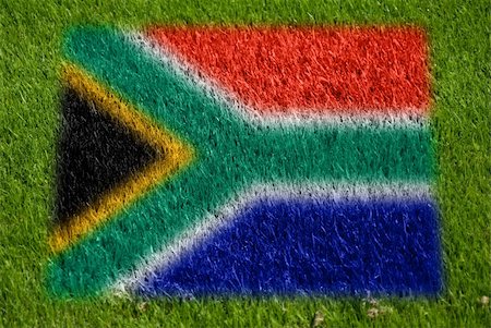 simsearch:400-05278443,k - flag of south africa on grass with spray Fotografie stock - Microstock e Abbonamento, Codice: 400-05278439