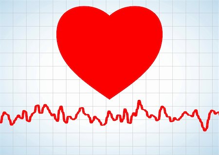 Editable vector background - heart and heartbeat symbol Stock Photo - Budget Royalty-Free & Subscription, Code: 400-05278764