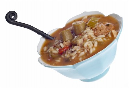 stew sausage - Fresh Gumbo with Okra Soup, a Warm Fall Treat. Stock Photo - Budget Royalty-Free & Subscription, Code: 400-05279054