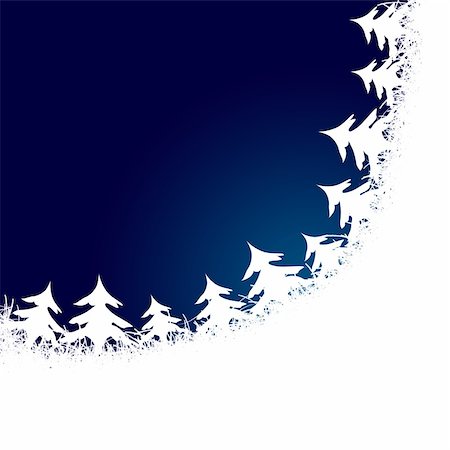 There is a blue frame made from white Christmas trees around Stockbilder - Microstock & Abonnement, Bildnummer: 400-05279692