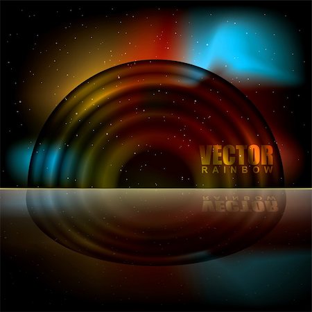 Space rainbow abstract background with reflective surface illustration Stock Photo - Budget Royalty-Free & Subscription, Code: 400-05279750