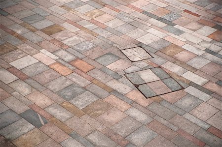 simsearch:400-08224001,k - Floor tiles on pedestrian area, with irregular pattern Photographie de stock - Aubaine LD & Abonnement, Code: 400-05270182