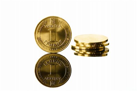 simsearch:695-05776747,k - Ukrainian real coin hryvna  isolated on white background Photographie de stock - Aubaine LD & Abonnement, Code: 400-05270587