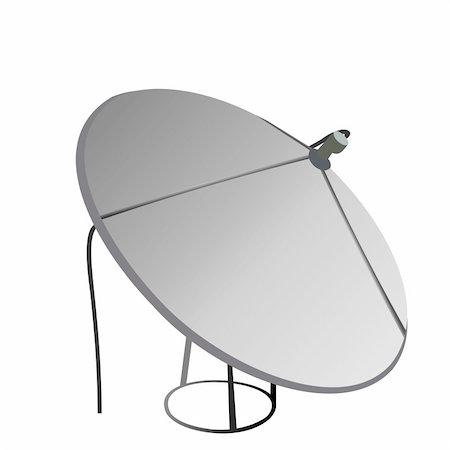 simsearch:400-04669138,k - Satellite antenna is isolated on white background. Vector Stock Photo - Budget Royalty-Free & Subscription, Code: 400-05271255
