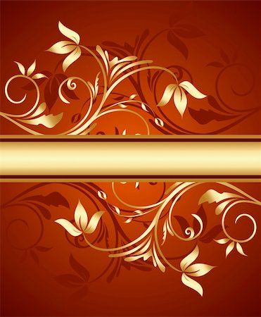 Golden floral background for design. Vector Stock Photo - Budget Royalty-Free & Subscription, Code: 400-05271326