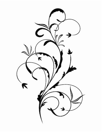 smeagorl (artist) - Illustration of black flower for design card - vector Stock Photo - Budget Royalty-Free & Subscription, Code: 400-05271322