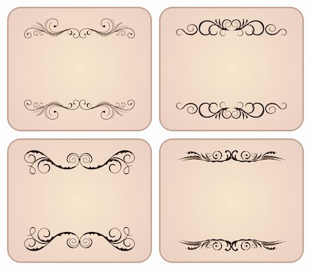 simsearch:400-04849660,k - Set vintage Floral frame element - vector Stock Photo - Budget Royalty-Free & Subscription, Code: 400-05271358
