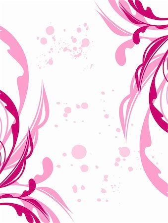 elegant swirl vector accents - Illustration spring grunge flower and  leaf pink. Vector Stock Photo - Budget Royalty-Free & Subscription, Code: 400-05271365