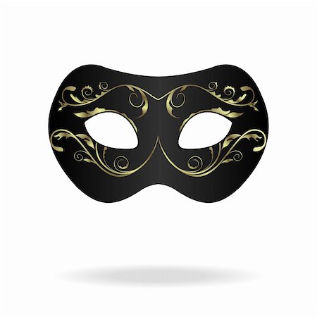 Illustration of realistic carnival or theater mask isolated on white background - vector Stock Photo - Budget Royalty-Free & Subscription, Code: 400-05271389
