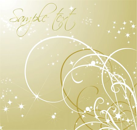 Shining stars with gradient gold background, illustration Stock Photo - Budget Royalty-Free & Subscription, Code: 400-05271444