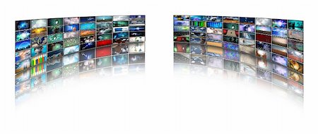 flat screen tv on wall - Video displays Stock Photo - Budget Royalty-Free & Subscription, Code: 400-05271794