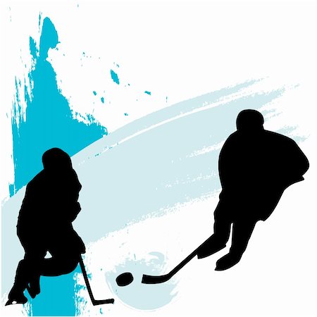 field hockey - vector illustration of ice hockey players Stock Photo - Budget Royalty-Free & Subscription, Code: 400-05271873