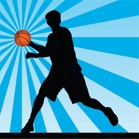 recreational sports league - vector silhouette of a basketball player Stock Photo - Budget Royalty-Free & Subscription, Code: 400-05271894