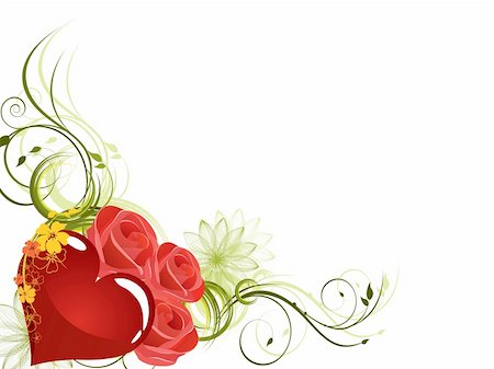 simsearch:400-04745515,k - vector eps10 illustration of red roses and heart on a floral background Foto de stock - Super Valor sin royalties y Suscripción, Código: 400-05271957
