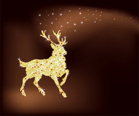 robisklp (artist) - Holiday background with magic christmas reindeer Fotografie stock - Microstock e Abbonamento, Codice: 400-05271991