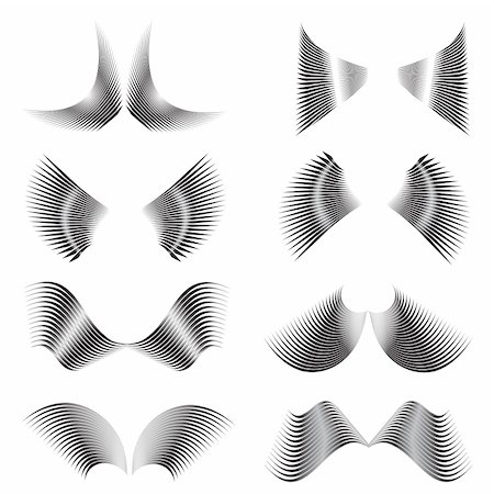 vector illustration of a set of the abstract wings Foto de stock - Super Valor sin royalties y Suscripción, Código: 400-05272081