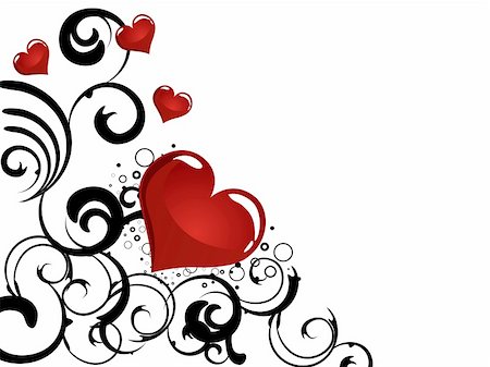 simsearch:400-04745515,k - vector eps10 illustration of a red heart on a floral background Foto de stock - Super Valor sin royalties y Suscripción, Código: 400-05272565