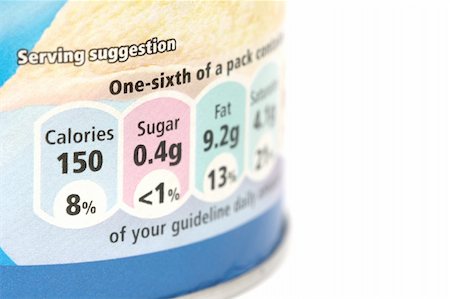 simsearch:400-05272635,k - Close up view of nutrition label on food can Stock Photo - Budget Royalty-Free & Subscription, Code: 400-05272635