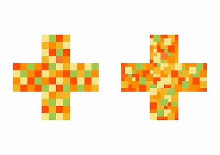 furtaev (artist) - Two bright pixel crosses in vector. Stock Photo - Budget Royalty-Free & Subscription, Code: 400-05273402