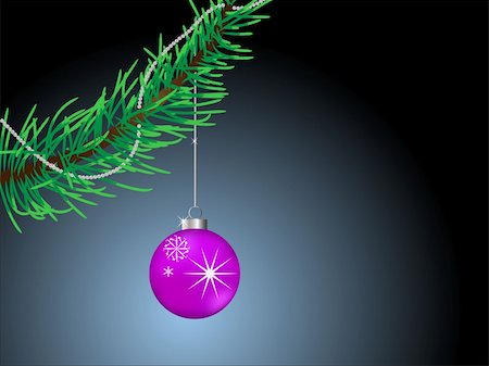simsearch:400-07179433,k - Branch of a Christmas tree with Christmas balls. EPS10 Vector Stock Photo - Budget Royalty-Free & Subscription, Code: 400-05273788