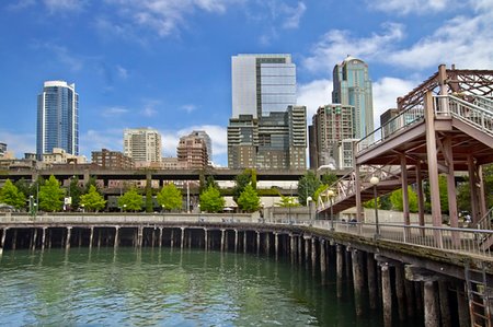 simsearch:400-04748524,k - Seattle Washington Skyline from the Waterfront Pier Stock Photo - Budget Royalty-Free & Subscription, Code: 400-05273827