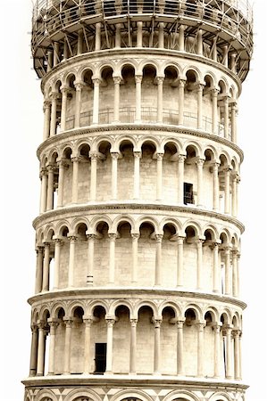 roman towers - details of Leaning tower in Pisa, Tuscany, Italy Stock Photo - Budget Royalty-Free & Subscription, Code: 400-05273984