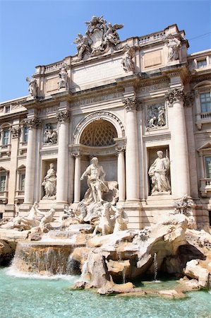 fontäne - The Trevi Fountain ( Fontana di Trevi ) in Rome, Italy Stock Photo - Budget Royalty-Free & Subscription, Code: 400-05273993