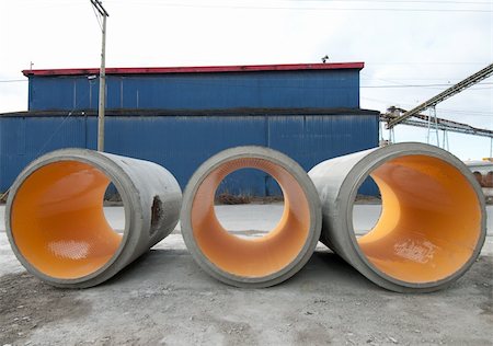 These are 42" concrete pipes with a plastic lining for sealant inside. Stock Photo - Budget Royalty-Free & Subscription, Code: 400-05284295