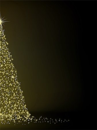 simsearch:400-04762396,k - Abstract golden christmas tree on black background. EPS 8 vector file included Stock Photo - Budget Royalty-Free & Subscription, Code: 400-05284448