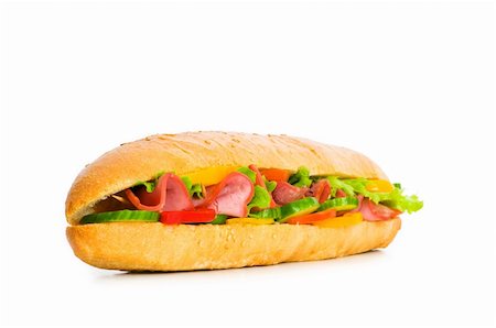 simsearch:400-07099478,k - Long sandwich isolated on the white background Stock Photo - Budget Royalty-Free & Subscription, Code: 400-05284632