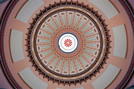 rotunda - The Ohio Statehouse Rotunda Dome with skylight.  The dome spans 120 feet from the floor to the skylight and is filled with 28 different colors. Stock Photo - Budget Royalty-Free & Subscription, Code: 400-05284661