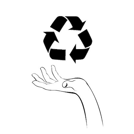 simsearch:400-05305041,k - illustration of hand holding recycle symbol on white background Photographie de stock - Aubaine LD & Abonnement, Code: 400-05285111