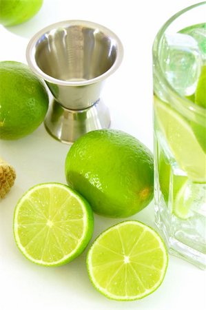 green Caipirinha cocktail drink with copyspace for text message Stock Photo - Budget Royalty-Free & Subscription, Code: 400-05285592
