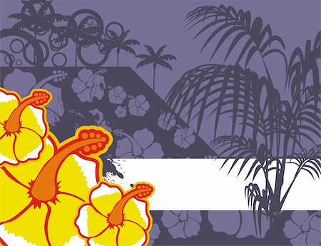 tropical flower background in vector format very easy to edit Stock Photo - Budget Royalty-Free & Subscription, Code: 400-05286162