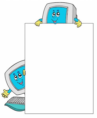 Blank frame with two computers - vector illustration. Stock Photo - Budget Royalty-Free & Subscription, Code: 400-05286193