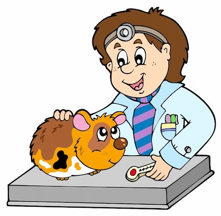 Small rodent at veterinarian - vector illustration. Stock Photo - Budget Royalty-Free & Subscription, Code: 400-05286207