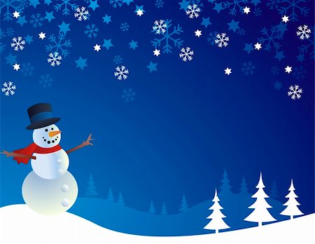 Snowman, vector illustration Stock Photo - Budget Royalty-Free & Subscription, Code: 400-05286213