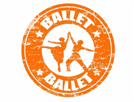 Ballet grunge rubber stamp Stock Photo - Budget Royalty-Free & Subscription, Code: 400-05286240