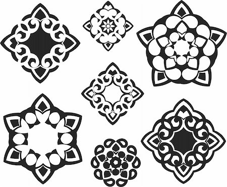 decorative ornate vector corners - fractal floral symbol design Stock Photo - Budget Royalty-Free & Subscription, Code: 400-05286378