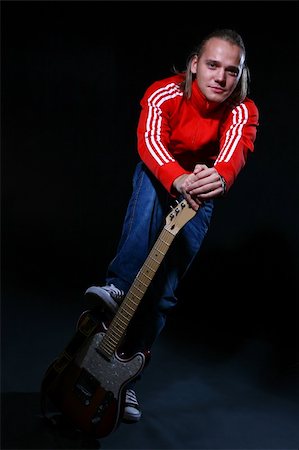 Man with electro guitar Stock Photo - Budget Royalty-Free & Subscription, Code: 400-05286477