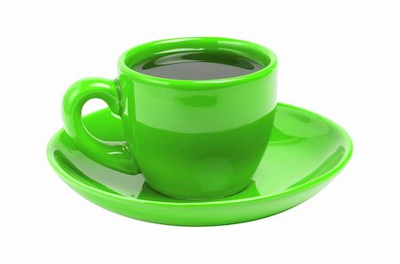 Green coffee cup isolated on white background Stock Photo - Budget Royalty-Free & Subscription, Code: 400-05286613