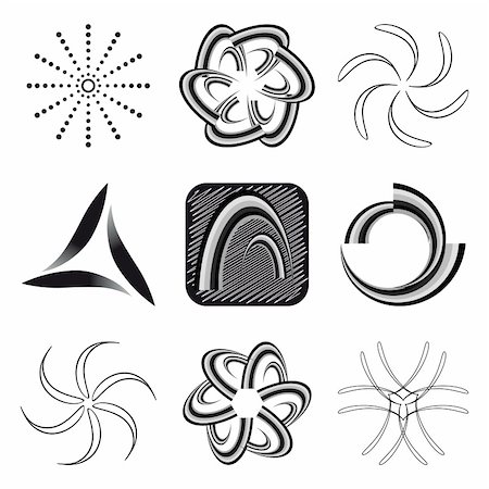 pictogram lines - A set of design elements black and white. Vector illustration. Vector art in Adobe illustrator EPS format, compressed in a zip file. The different graphics are all on separate layers so they can easily be moved or edited individually. The document can be scaled to any size without loss of quality. Stock Photo - Budget Royalty-Free & Subscription, Code: 400-05286778