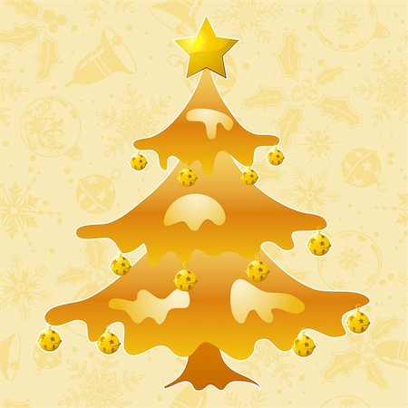 simsearch:400-05374108,k - Christmas seamless background with tree, mistletoe, bell, element for design, vector illustration Stock Photo - Budget Royalty-Free & Subscription, Code: 400-05286853