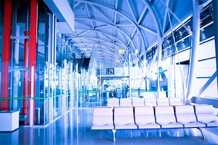 steel structures roofs glass - interior of the airport in pudong shanghai china. Stock Photo - Budget Royalty-Free & Subscription, Code: 400-05286922