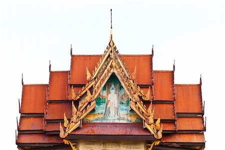 simsearch:400-04871096,k - painting craved front and top roof of budda temple building Photographie de stock - Aubaine LD & Abonnement, Code: 400-05286930