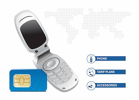 sim card - Mobile phone with SIM card on white background. Template design Stock Photo - Budget Royalty-Free & Subscription, Code: 400-05287339