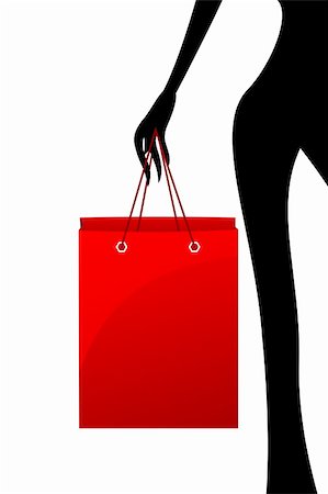 simsearch:400-08962635,k - illustration of lady with shopping bag on white background Foto de stock - Super Valor sin royalties y Suscripción, Código: 400-05287364