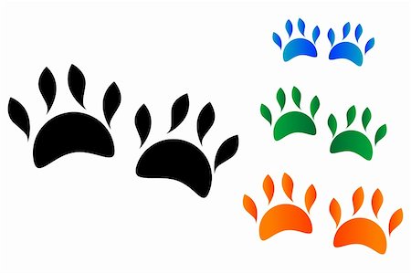 simsearch:400-04327046,k - illustration of colored animal's paw on white background Photographie de stock - Aubaine LD & Abonnement, Code: 400-05287385