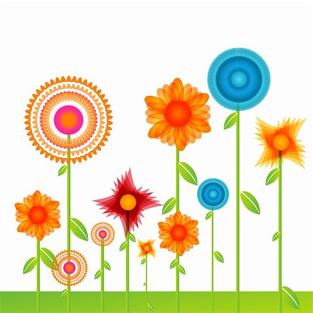 simsearch:400-05287557,k - illustration of vector background with flowers on white background Stock Photo - Budget Royalty-Free & Subscription, Code: 400-05287557